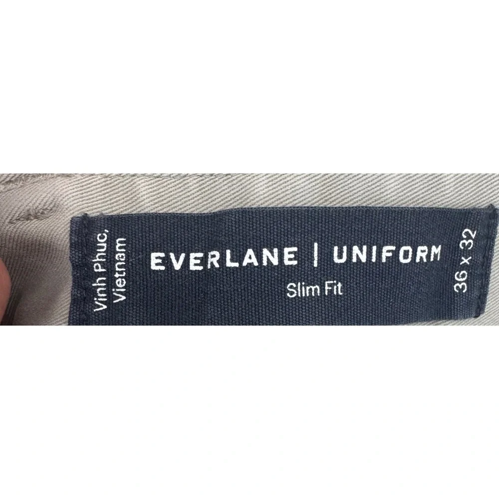 Everlane Khaki Men's Performance Cotton Uniform Slim‎ Fit Chino Pants 36x32
